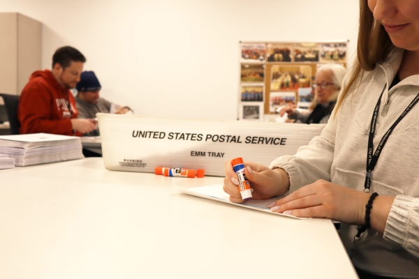 Vote by mail ballots sealed with glue stick Vote by mail ballots sealed with glue stick